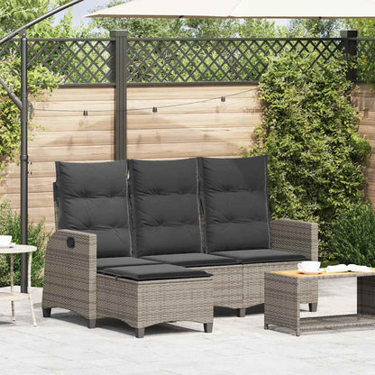 Divano Giardino Reclinabile a L con Cuscini Polyrattan