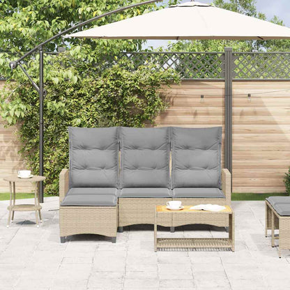 Divano da Giardino Reclinabile con Cuscini a L Beige Polyrattan - homemem39