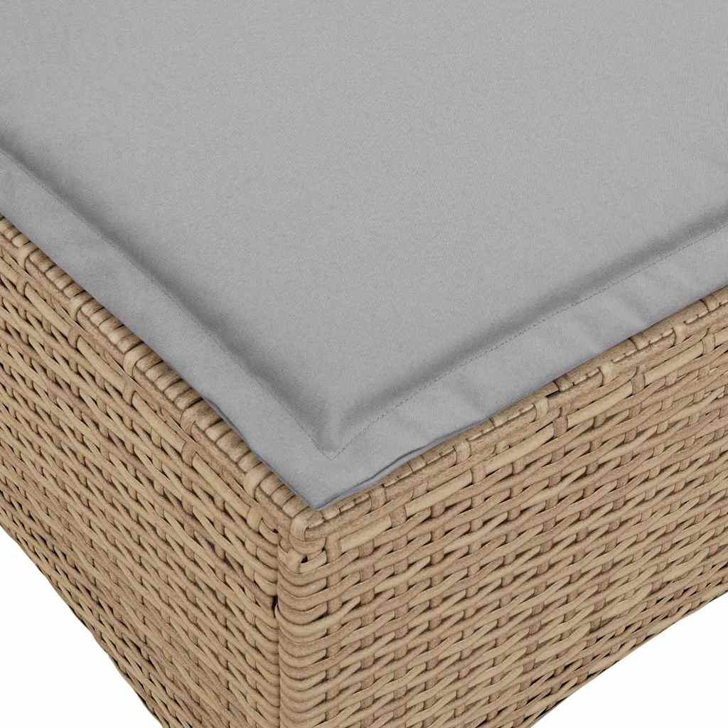 Divano da Giardino Reclinabile con Cuscini a L Beige Polyrattan - homemem39