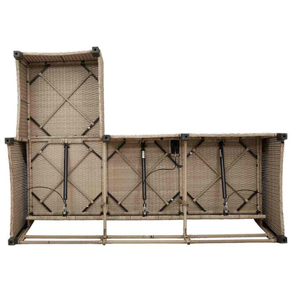 Divano da Giardino Reclinabile con Cuscini a L Beige Polyrattan | homemem39