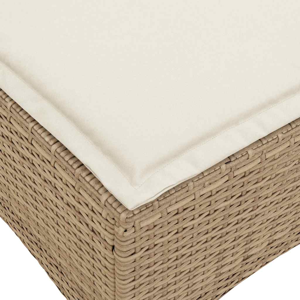 Divano da Giardino Reclinabile con Cuscini a L Beige Polyrattan | homemem39