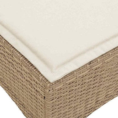 Divano da Giardino Reclinabile con Cuscini a L Beige Polyrattan | homemem39