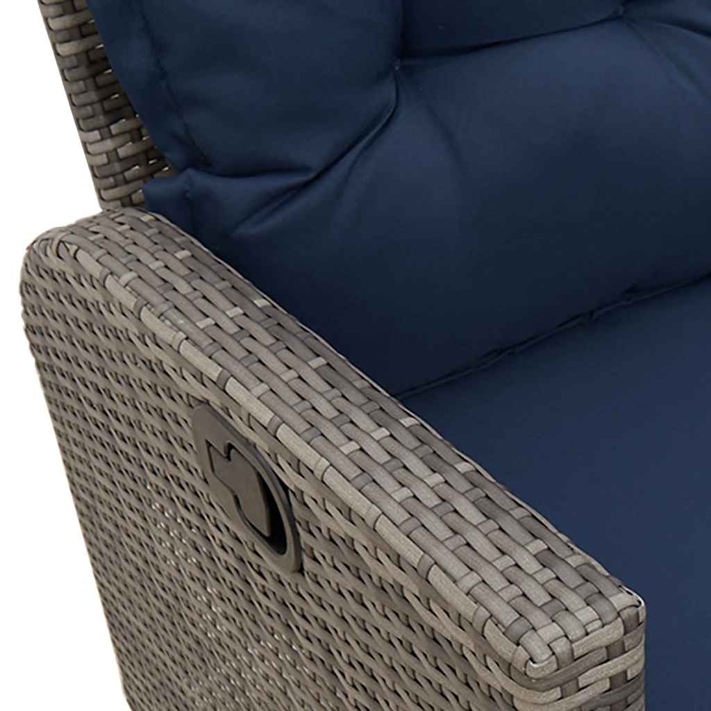 Divano Giardino Reclinabile a L con Cuscini Polyrattan