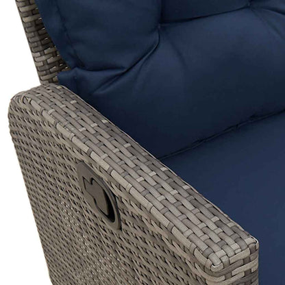 Divano Giardino Reclinabile a L con Cuscini Polyrattan