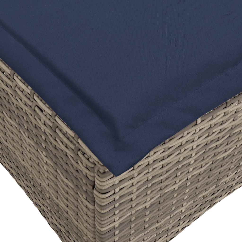 Divano Giardino Reclinabile a L con Cuscini Grigio Polyrattan | homemem39