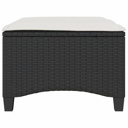 Sgabelli Giardino con Cuscini 2 pz Nero 55x55x36 cm Polyrattan