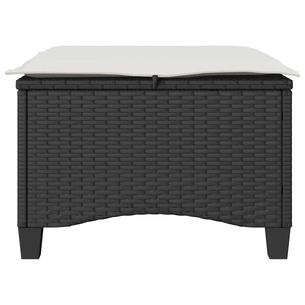 Sgabelli Giardino con Cuscini 2 pz Nero 55x55x36 cm Polyrattan