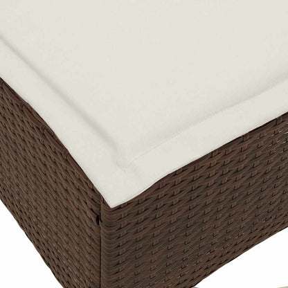 Sgabelli Giardino con Cuscini 2pz Marrone 55x55x36cm Polyrattan