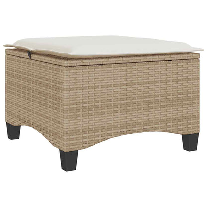 Sgabelli Giardino con Cuscini 4pz Beige 55x55x36 cm Polyrattan