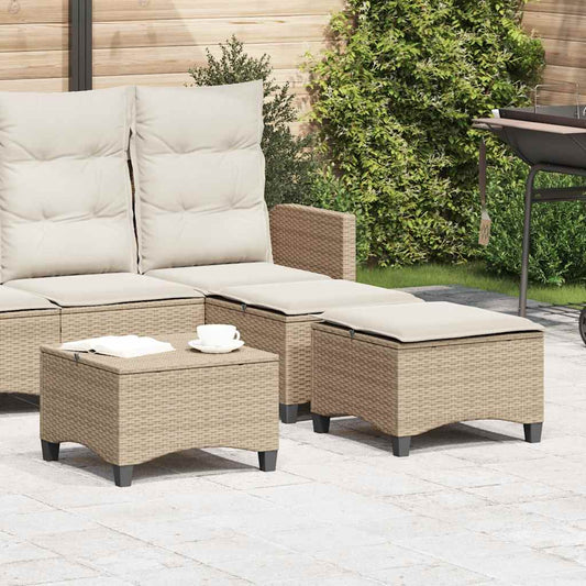 Sgabelli Giardino con Cuscini 4pz Beige 55x55x36 cm Polyrattan