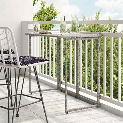 Tavolo da Giardino Pieghevole Grigio 90x51x75 cm in Polyrattan - homemem39