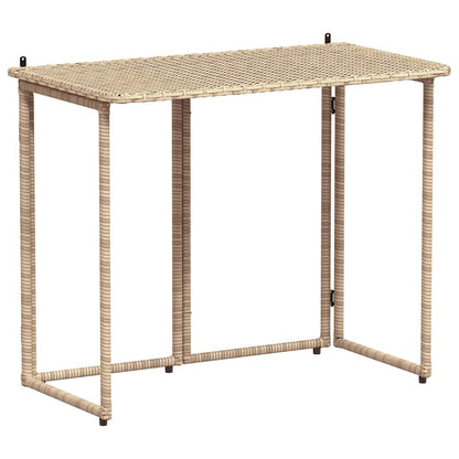 Tavolino da Giardino Pieghevole Beige 90x51x75 cm in Polyrattan | homemem39