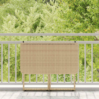 Tavolino da Giardino Pieghevole Beige 90x51x75 cm in Polyrattan | homemem39