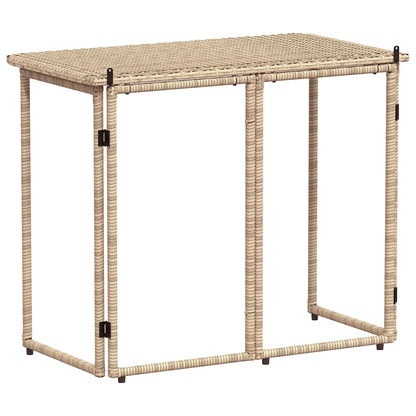 Tavolino da Giardino Pieghevole Beige 90x51x75 cm in Polyrattan | homemem39