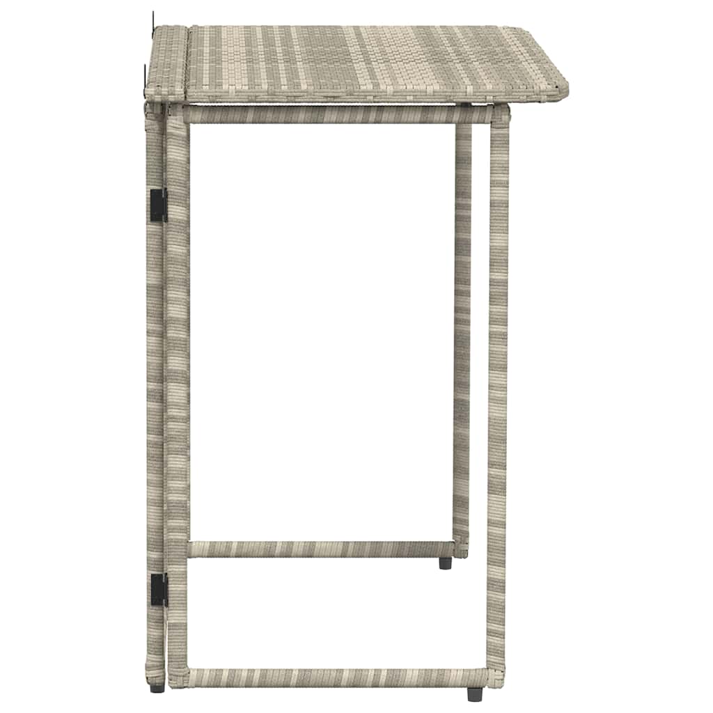 Tavolo Giardino Pieghevole Grigio Chiaro 90x51x75 cm Polyrattan | homemem39