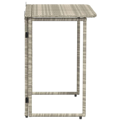 Tavolo Giardino Pieghevole Grigio Chiaro 90x51x75 cm Polyrattan | homemem39