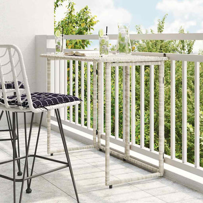 Tavolo Giardino Pieghevole Grigio Chiaro 90x51x75 cm Polyrattan | homemem39