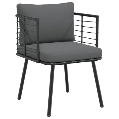 Poltrona da Giardino con Cuscini in Polyrattan Nero | homemem39