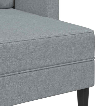 Divano 2 Posti con Chaise a L Grigio Chiaro 125 cm in Tessuto