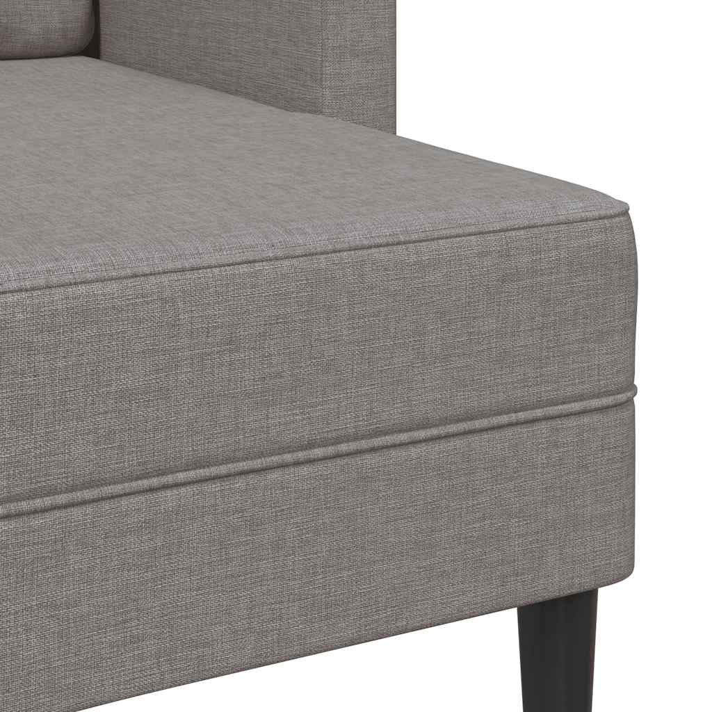 Divano 2 Posti con Chaise a L Tortora 125 cm in Tessuto