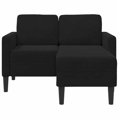 Divano 2 Posti con Chaise longue a L Nero 125 cm Velluto - homemem39