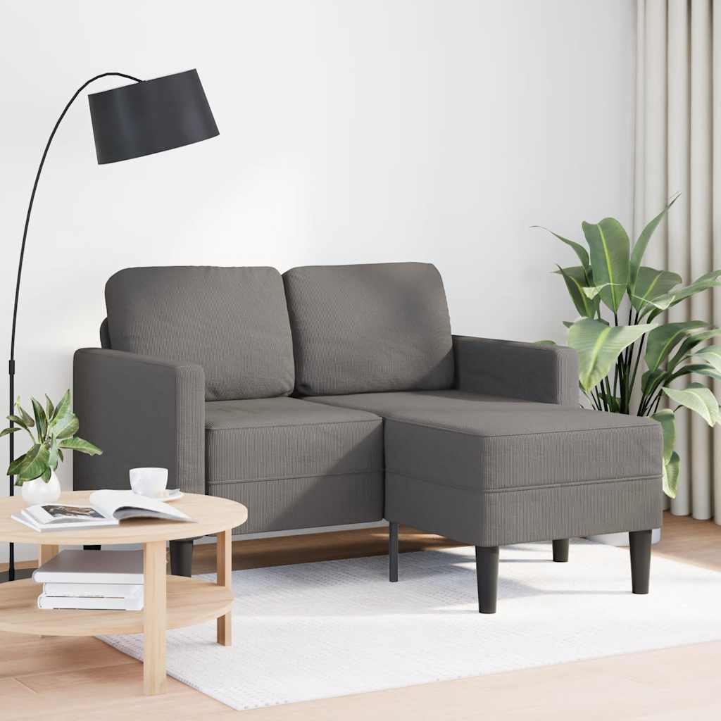 Divano 2 Posti con Chaise longue a L 125 cm Lino