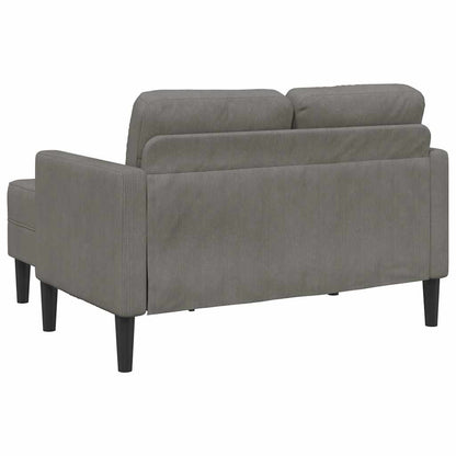 Divano 2 Posti con Chaise longue a L Grigio Chiaro 125 cm Lino