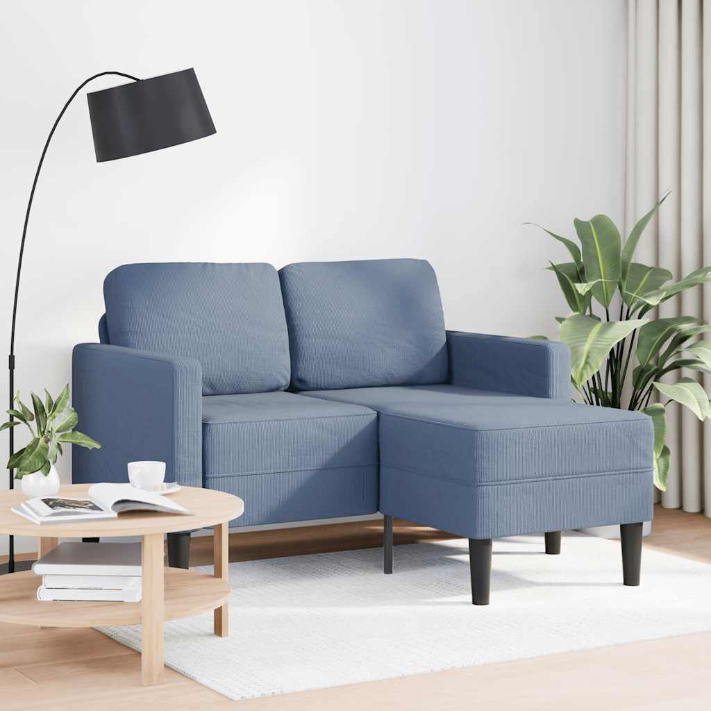 Divano 2 Posti con Chaise longue a L 125 cm Lino