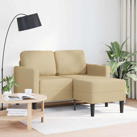 Divano 2 Posti con Chaise a L Verde Grigio 125 cm Lino | homemem39