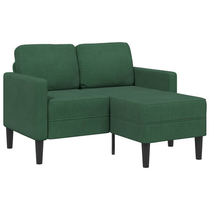 Divano 2 Posti con Chaise longue a L Verde Giungla 125 cm Lino - homemem39