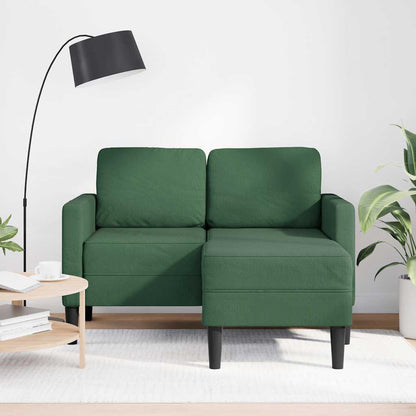 Divano 2 Posti con Chaise longue a L Verde Giungla 125 cm Lino