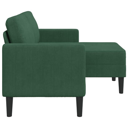 Divano 2 Posti con Chaise longue a L Verde Giungla 125 cm Lino - homemem39