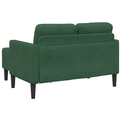 Divano 2 Posti con Chaise longue a L Verde Giungla 125 cm Lino