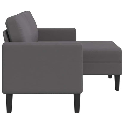 Divano 2 Posti con Chaise longue a L Grigio 125cm in Similpelle | homemem39