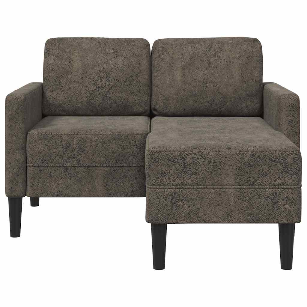 Divano 2 Posti con Chaise a L Grigio Scuro 125 cm in Similpelle | homemem39