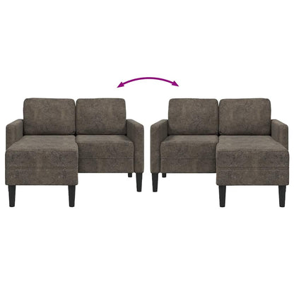 Divano 2 Posti con Chaise a L Grigio Scuro 125 cm in Similpelle | homemem39