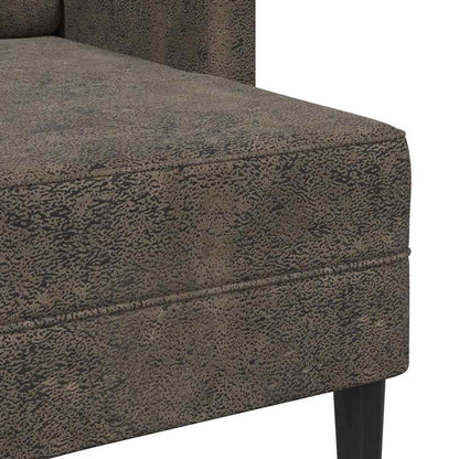 Divano 2 Posti con Chaise a L Grigio Scuro 125 cm in Similpelle | homemem39