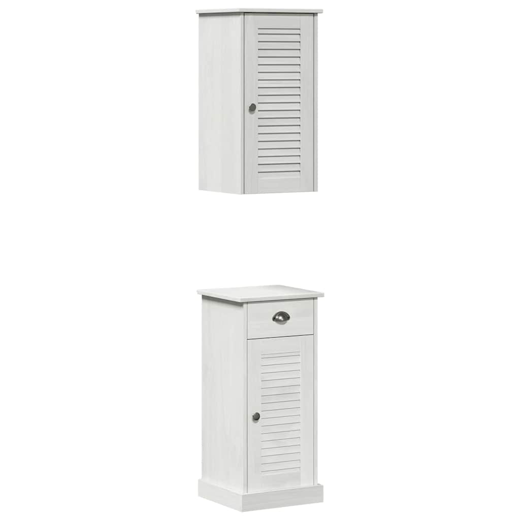 Mobile da Bagno con cassetto VIGO 2 pcs Bianco e Bianco Antico | homemem39