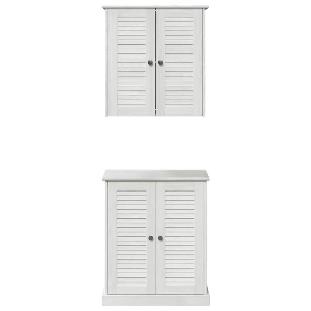 Set di mobili per il bagno 2 pcs Bianco e Bianco Antico | homemem39