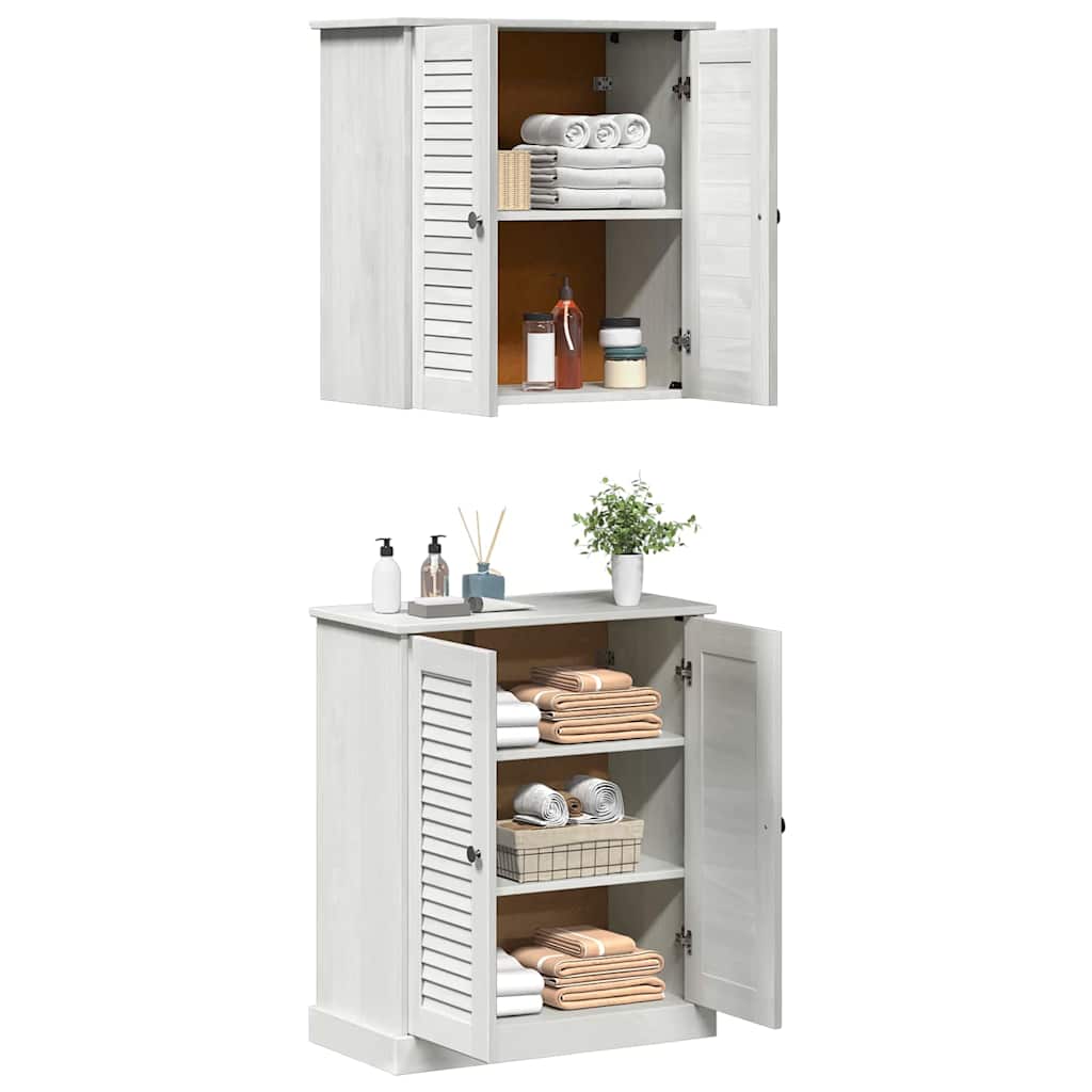 Set di mobili per il bagno 2 pcs Bianco e Bianco Antico | homemem39