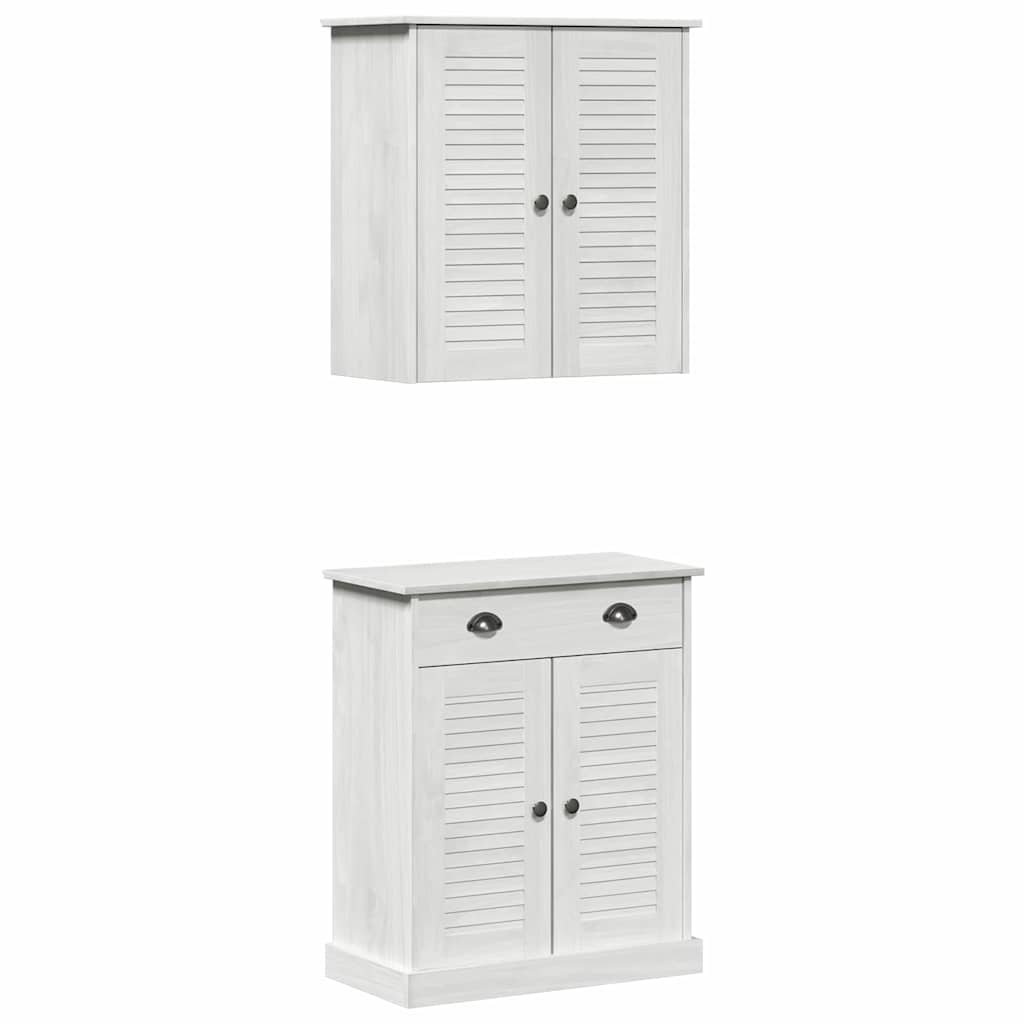 Set di mobili per il bagno VIGO 2 pcs Bianco e Bianco Antico | homemem39