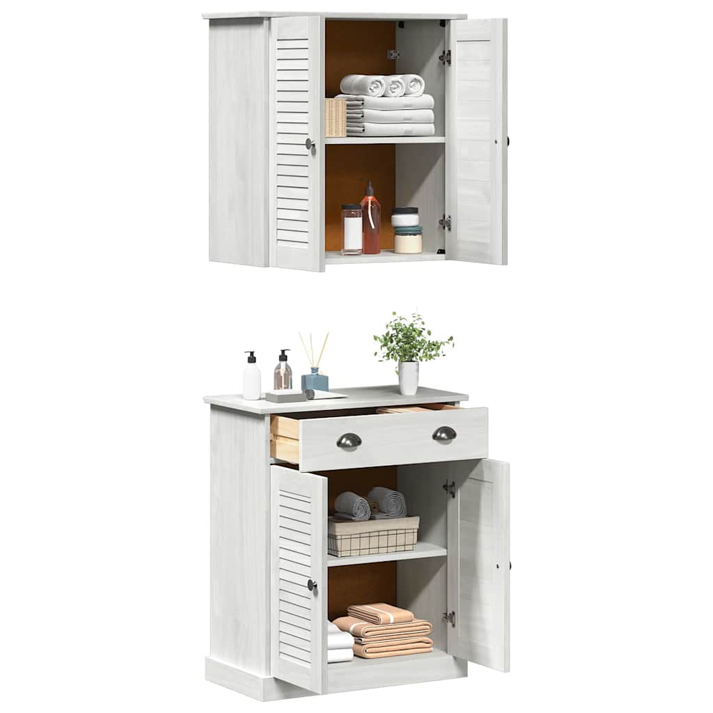 Set di mobili per il bagno VIGO 2 pcs Bianco e Bianco Antico | homemem39