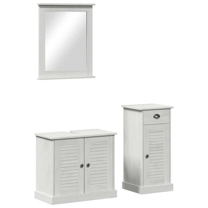Set di mobili per il bagno 3 pcs Bianco Antico Pino massello | homemem39