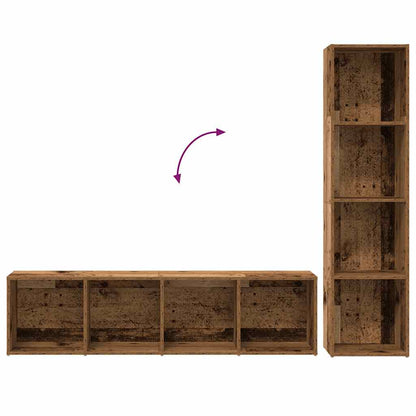 Librerie 3 pz Legno Antico in Legno Multistrato | homemem39
