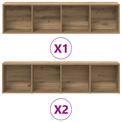Librerie 3 pz Rovere Artigianale in Legno Multistrato | homemem39
