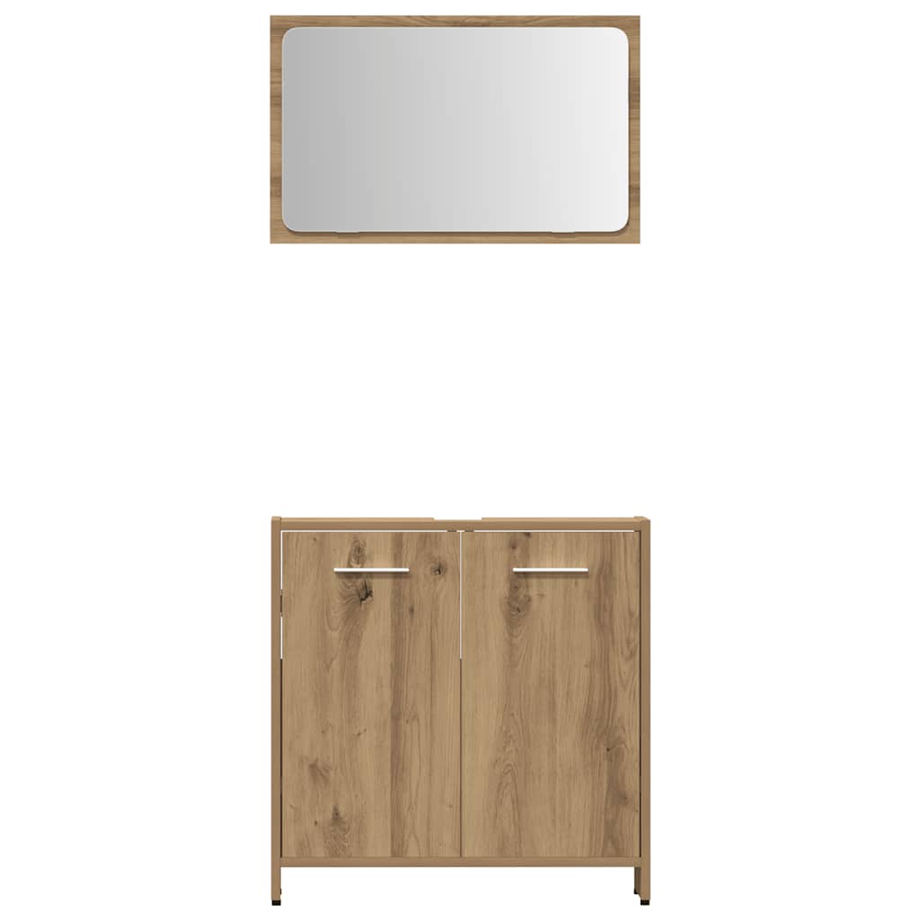 Set Mobili da Bagno 4 pz Rovere Artigianale Legno Multistrato
