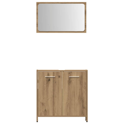 Set Mobili da Bagno 4 pz Rovere Artigianale Legno Multistrato