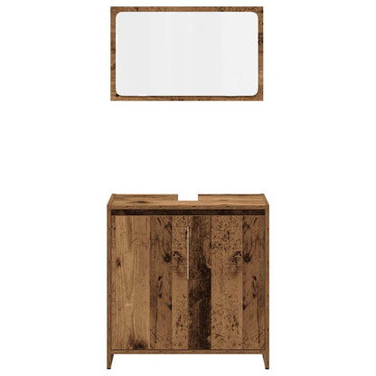 Set Mobili da Bagno 4 pz Legno Antico in Legno Multistrato | homemem39