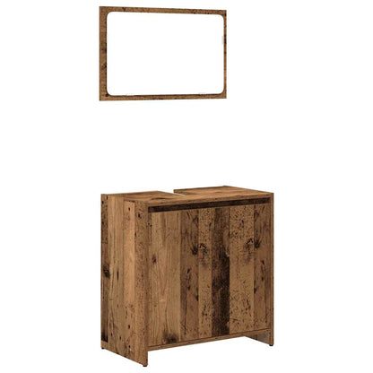 Set Mobili da Bagno 4 pz Legno Antico in Legno Multistrato | homemem39
