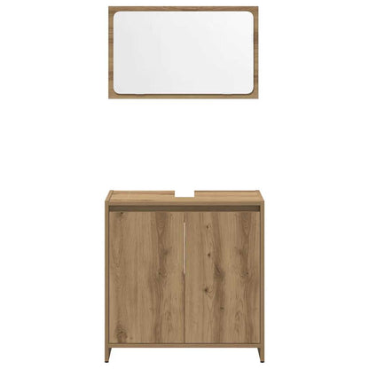 Set Mobili da Bagno 4 pz Rovere Artigianale Legno Multistrato | homemem39
